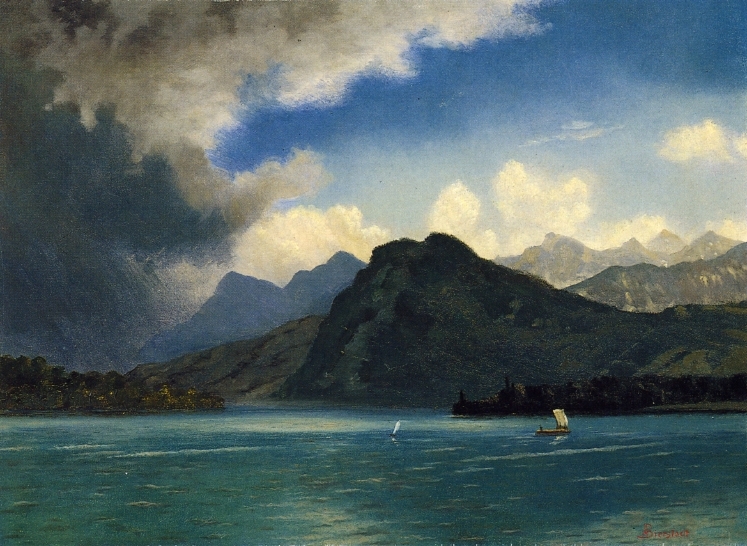 Albert Bierstadt Painting Approaching Storm